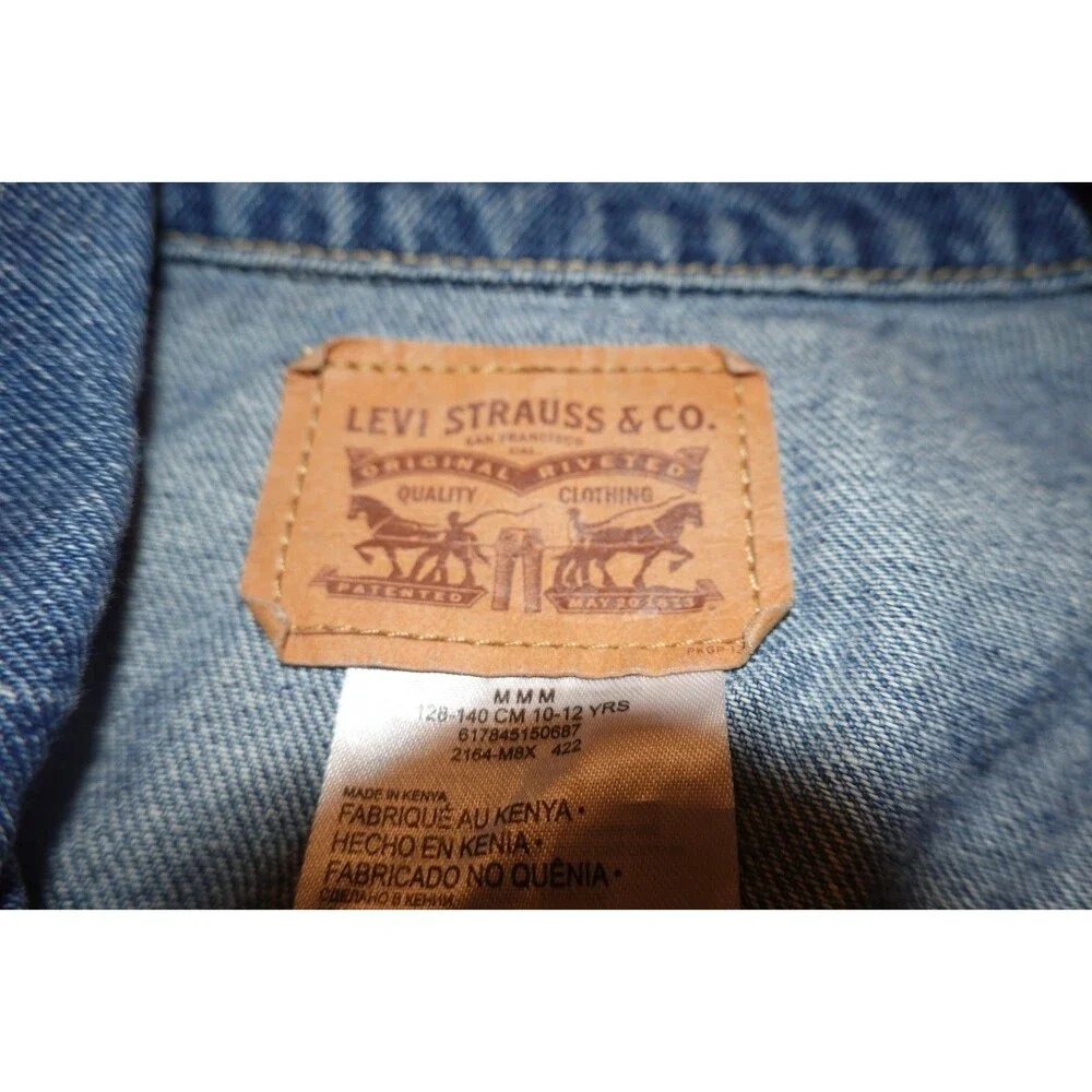Levi's Girls Medium 10/12 Jean Jacket Button Front Blue Denim